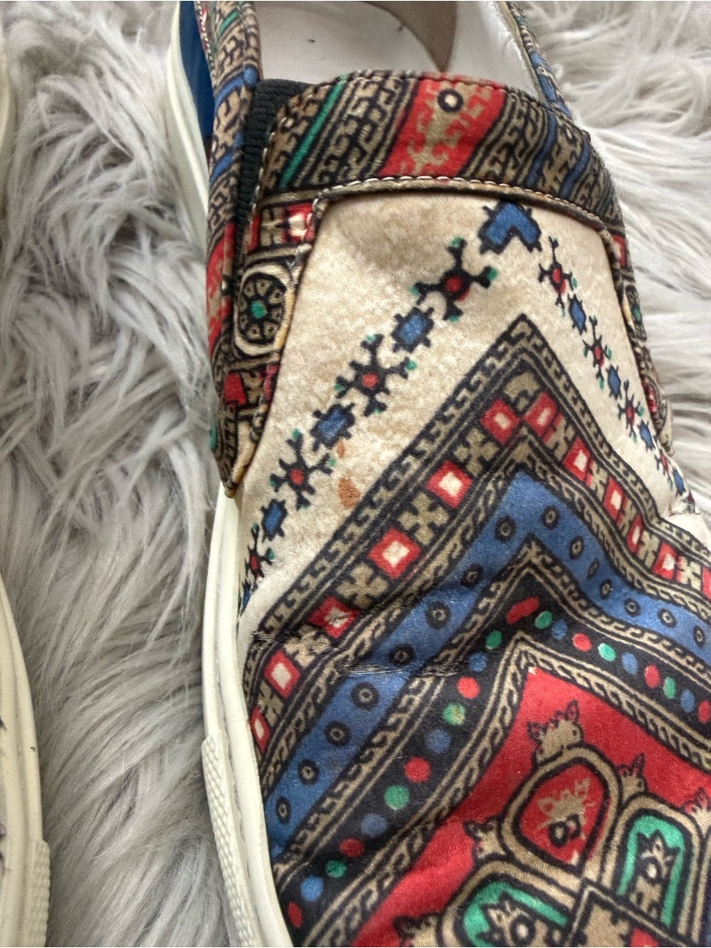 GIVENCHY Silk Tapestry Paisley Printed Slip On Sneakers Multicolor Size 37 - Picture 9 of 13